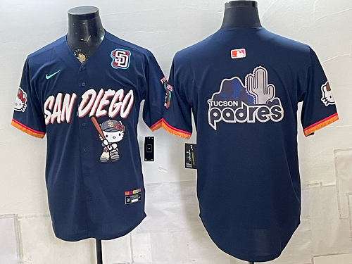 Men's San Diego Padres Nike Navy 2026-27 Hello Kitty City Connect Stadium Jersey SDP06