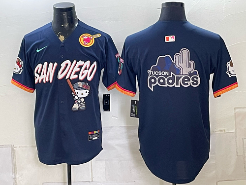 Men's San Diego Padres Nike Navy 2026-27 Hello Kitty City Connect Stadium Jersey SDP07