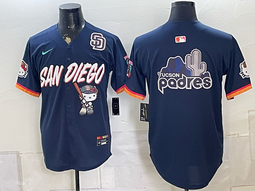 Men's San Diego Padres Nike Navy 2026-27 Hello Kitty City Connect Stadium Jersey SDP08