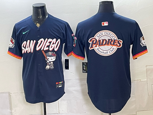 Men's San Diego Padres Nike Navy 2026-27 Hello Kitty City Connect Stadium Jersey SDP09