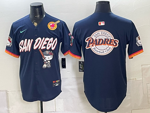 Men's San Diego Padres Nike Navy 2026-27 Hello Kitty City Connect Stadium Jersey SDP10