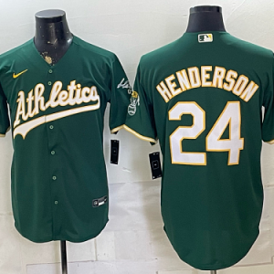 yp252437895-062 Men's Athletics #24 Rickey Henderson Nike Green 2026-27 City Connect Stadium Jersey OAK02