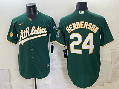 Men's Athletics #24 Rickey Henderson Nike Green 2026-27 City Connect Stadium Jersey OAK02