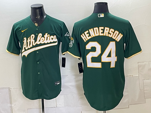 Men's Athletics #24 Rickey Henderson Nike Green 2026-27 City Connect Stadium Jersey OAK03