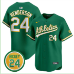 yp252437895-064 Men's Athletics #24 Rickey Henderson Nike Green 2026-27 City Connect Stadium Jersey OAK04