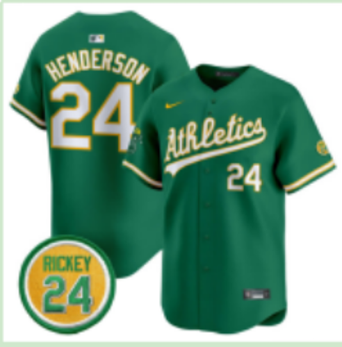 Men's Athletics #24 Rickey Henderson Nike Green 2026-27 City Connect Stadium Jersey OAK04