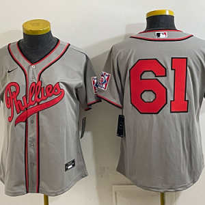 Women's Philadelphia Phillies #27 Aaron Nola Nike Gray 2026-27 City Connect Stadium Jersey PHIW04
