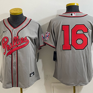 Women's Philadelphia Phillies #61 Cristopher Sanchez Nike Gray 2026-27 City Connect Stadium Jersey PHIW05