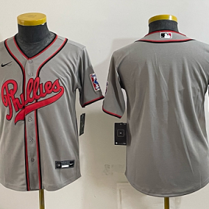 Youth Philadelphia Phillies Nike Gray 2026-27 City Connect Stadium Jersey PHIY01