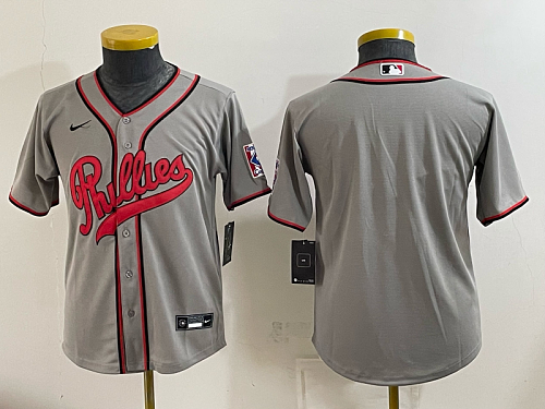 Youth Philadelphia Phillies Nike Gray 2026-27 City Connect Stadium Jersey PHIY01