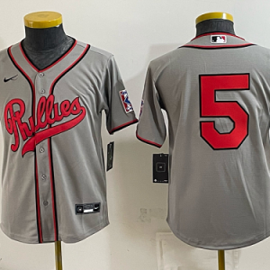 Youth Philadelphia Phillies #59 Ranger Suarez Nike Gray 2026-27 City Connect Stadium Jersey PHIY02