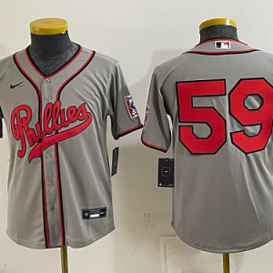 Youth Philadelphia Phillies #27 Aaron Nola Nike Gray 2026-27 City Connect Stadium Jersey PHIY03