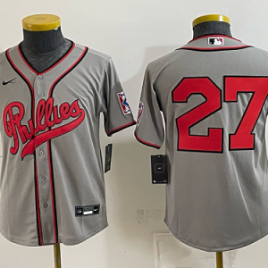 Youth Philadelphia Phillies #61 Cristopher Sanchez Nike Gray 2026-27 City Connect Stadium Jersey PHIY04