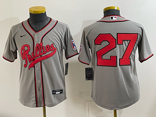 Youth Philadelphia Phillies #61 Cristopher Sanchez Nike Gray 2026-27 City Connect Stadium Jersey PHIY04