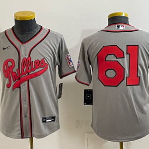 Youth Philadelphia Phillies #16 Brandon Marsh Nike Gray 2026-27 City Connect Stadium Jersey PHIY05