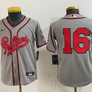 Youth Philadelphia Phillies #12 Kyle Schwarber Nike Gray 2026-27 City Connect Stadium Jersey PHIY06