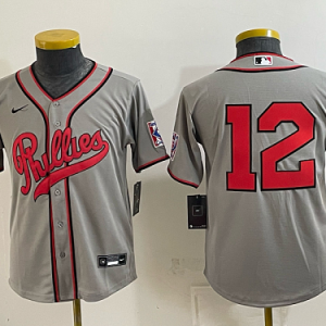 Youth Philadelphia Phillies #7 Trea Turner Nike Gray 2026-27 City Connect Stadium Jersey PHIY07