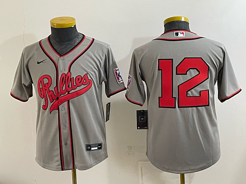 Youth Philadelphia Phillies #7 Trea Turner Nike Gray 2026-27 City Connect Stadium Jersey PHIY07