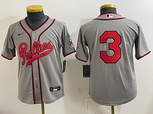 Youth Philadelphia Phillies #5 Bryson Stott Nike Gray 2026-27 City Connect Stadium Jersey PHIY08