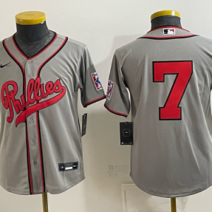 Youth Philadelphia Phillies #3 Bryce Harper Nike Gray 2026-27 City Connect Stadium Jersey PHIY09