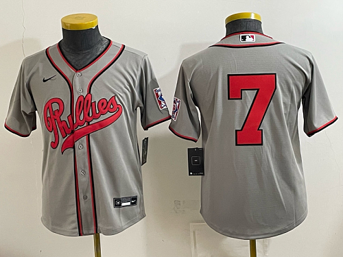 Youth Philadelphia Phillies #3 Bryce Harper Nike Gray 2026-27 City Connect Stadium Jersey PHIY09
