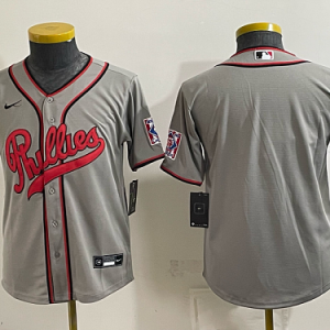 Youth Philadelphia Phillies Nike Gray 2026-27 City Connect Stadium Jersey PHIY10