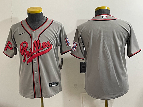 Youth Philadelphia Phillies Nike Gray 2026-27 City Connect Stadium Jersey PHIY11