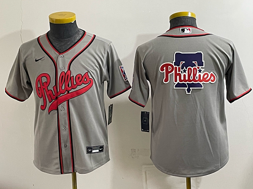 Youth Philadelphia Phillies Nike Gray 2026-27 City Connect Stadium Jersey PHIY12