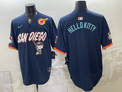 Men's San Diego Padres Nike Navy 2026-27 Hello Kitty City Connect Stadium Jersey SDP04