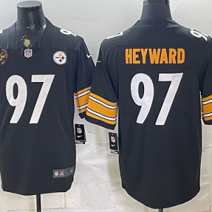 Men's Pittsburgh Steelers #97 Cameron Heyward Nike Black 2026-27 Commemorative Patch Football Jersey PIT02