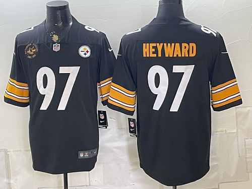 Men's Pittsburgh Steelers #97 Cameron Heyward Nike Black 2026-27 Commemorative Patch Football Jersey PIT02