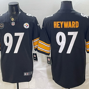 Men's Pittsburgh Steelers #97 Cameron Heyward Nike Black 2026-27 Commemorative Patch Football Jersey PIT03