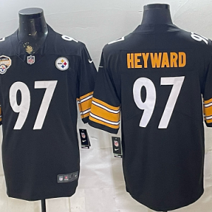 Men's Pittsburgh Steelers #97 Cameron Heyward Nike Black 2026-27 Commemorative Patch Football Jersey PIT04