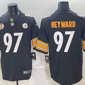 Men's Pittsburgh Steelers #97 Cameron Heyward Nike Black 2026-27 Commemorative Patch Football Jersey PIT05