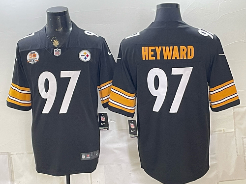 Men's Pittsburgh Steelers #97 Cameron Heyward Nike Black 2026-27 Commemorative Patch Football Jersey PIT05