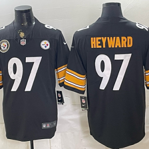 Men's Pittsburgh Steelers #97 Cameron Heyward Nike Black 2026-27 Commemorative Patch Football Jersey PIT06