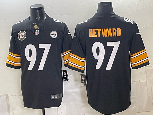 Men's Pittsburgh Steelers #97 Cameron Heyward Nike Black 2026-27 Commemorative Patch Football Jersey PIT06