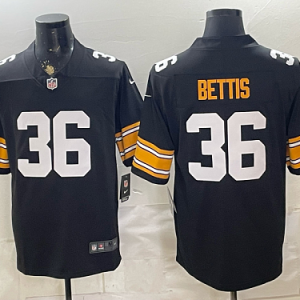 Men's Pittsburgh Steelers #36 Jerome Bettis Nike Black 2026-27 Commemorative Patch Football Jersey PIT07
