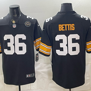 Men's Pittsburgh Steelers #36 Jerome Bettis Nike Black 2026-27 Commemorative Patch Football Jersey PIT09