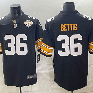 Men's Pittsburgh Steelers #36 Jerome Bettis Nike Black 2026-27 Commemorative Patch Football Jersey PIT10