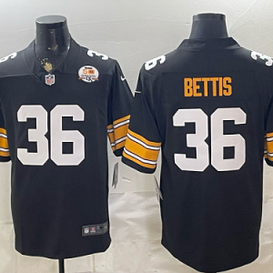 Men's Pittsburgh Steelers #36 Jerome Bettis Nike Black 2026-27 Commemorative Patch Football Jersey PIT11