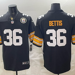 Men's Pittsburgh Steelers #36 Jerome Bettis Nike Black 2026-27 Commemorative Patch Football Jersey PIT13