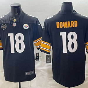 Men's Pittsburgh Steelers #18 Will Howard Nike Black 2026-27 Commemorative Patch Football Jersey PIT20
