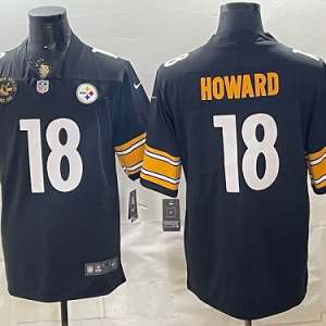 Men's Pittsburgh Steelers #18 Will Howard Nike Black 2026-27 Commemorative Patch Football Jersey PIT21