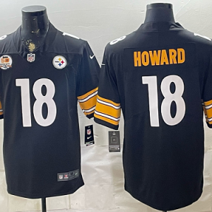 Men's Pittsburgh Steelers #18 Will Howard Nike Black 2026-27 Commemorative Patch Football Jersey PIT22