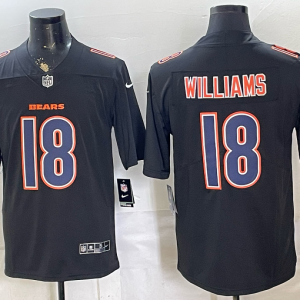 Men’s Chicago Bears Caleb Williams #18 Nike Black 2026–27 Commemorative Patch Football Jersey KKB008