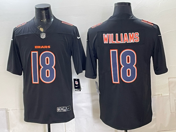 Men’s Chicago Bears Caleb Williams #18 Nike Black 2026–27 Commemorative Patch Football Jersey KKB008