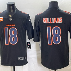 Men’s Chicago Bears Caleb Williams #18 Nike Black 2026–27 Commemorative Patch Football Jersey KKB009