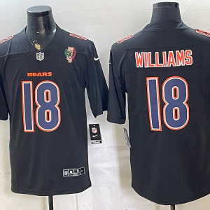 Men’s Chicago Bears Caleb Williams #18 Nike Black 2026–27 Commemorative Patch Football Jersey KKB010