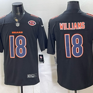 Men’s Chicago Bears Caleb Williams #18 Nike Black 2026–27 Commemorative Patch Football Jersey KKB012